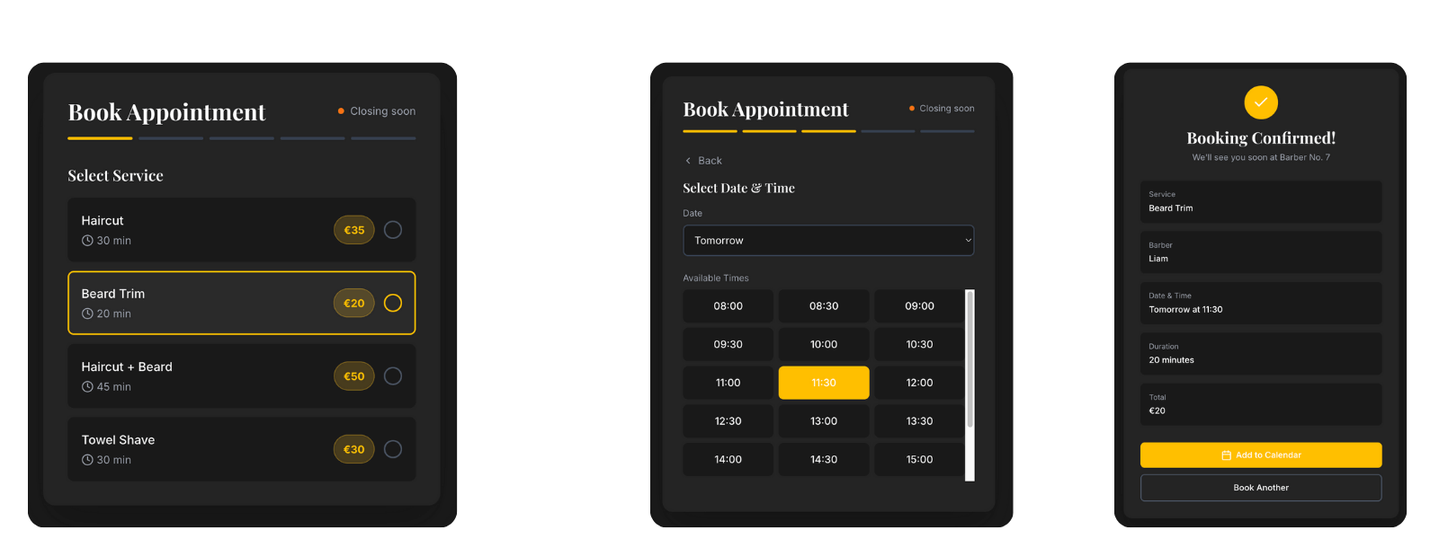 Appointment booking flow